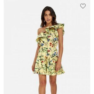 Sheike | Dresses | Sheike Yellow Floral One Shoulder Dress Size 4 | Poshmark